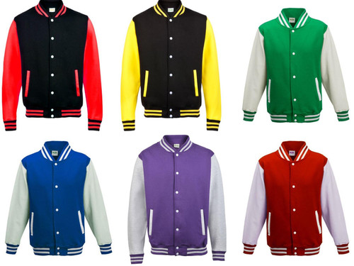 Unisex Adult Varsity Baseball Sports Jacket With Knitted Cuffs