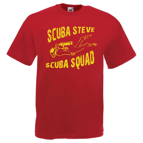 Adults Scuba Steve Scuba Squad Padi Diving Deep Sea Diver Unisex Red T-Shirt