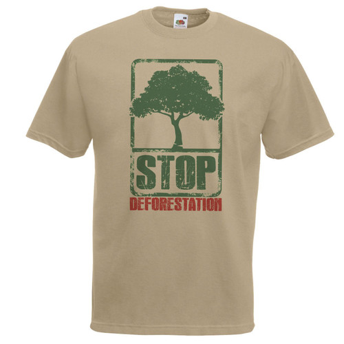 Adults Stop Deforestation Logging Wildlife Conservation Unisex Khaki T-Shirt