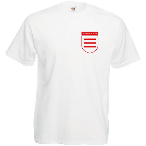 Adults England Three Lines On a Shirt Funny Supporters Sports Unisex White T-Shirt