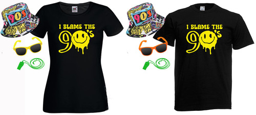 Adults I Blame The 90's Rave Raver Acid House Festival Fancy Dress Kit Adults I Blame The 90's Rave Raver Acid House Festival Fancy Dress Kit