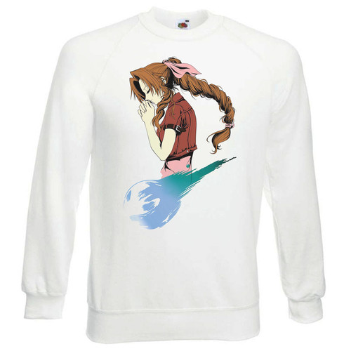 Adults Aerith FFVII Gainsborough RP Fantasy Gaming Unisex White Sweatshirt