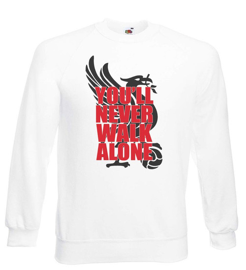 Adults Scouser YNWA Liverpool Liver Bird Liverpudlian Sports Unisex White Sweatshirt