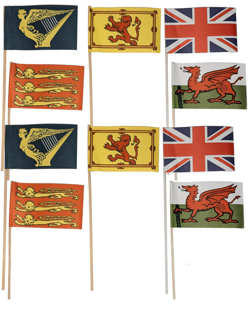 x10 Traditonal Minature Country Themed Beach Seaside Sandcastle Flags