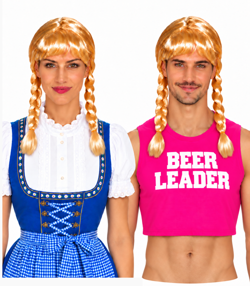 Henbrandt Long Blonde Plaits Wig Bavarian Oktoberfest Fancy Dress Accessory [One Size]