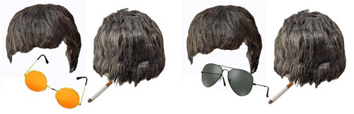 Adults Manchester Britpop Brothers Liam & Noel Rock Band Reunion Fancy Dress Wig Set