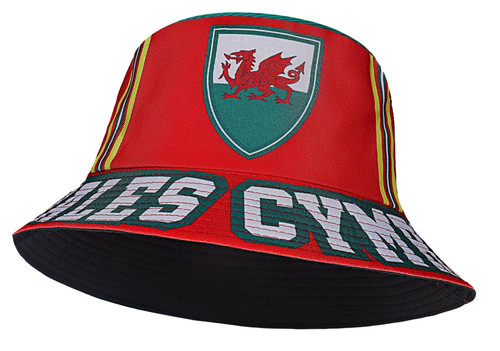 Adults Wales National Flag Bucket Hat St Davids Day Welsh Supporters Headwear