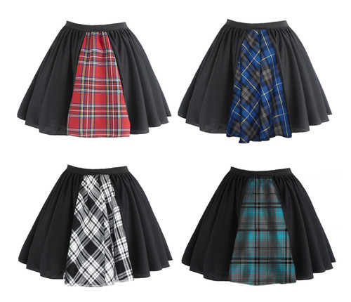 Adults 15" Length Tartan Panel Skirt Burns Night Scotland Fancy Dress