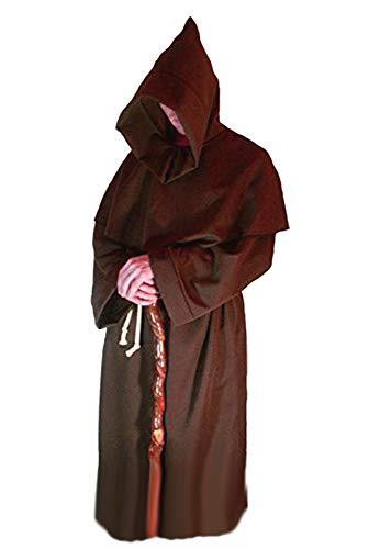 Adults Monks Robe & Cross Medieval Religious Halloween Pagan Druid Fancy Dress Costume [One Size]