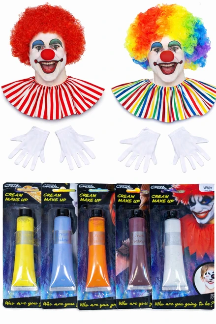 Adults Circus Big Top Clown Kit Halloween Fancy Dress Costume Accessory