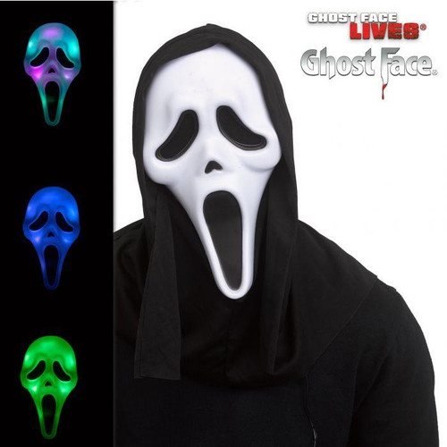 Fun World Ghost Face Scream Colour Change Mask Halloween Fancy Dress Costume Accessory