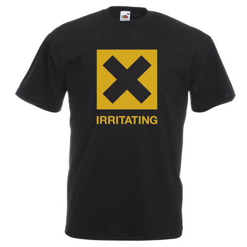 Mens Irritating Warning Annoying Person Warning Icon Unisex Black T-Shirt