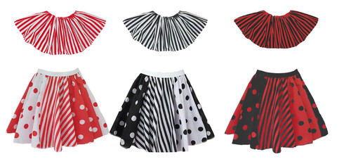 Adults Clown Skirt Ruff Collar Big Top Halloween Sinister Circus Fancy Dress