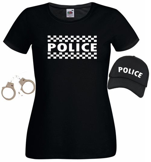 Adults WPC Womens Police Emergency Services Hen Party Night Fancy Dress Set