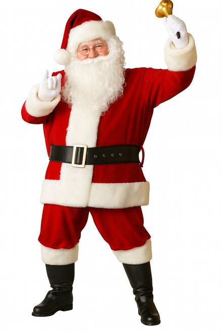 Adults Deluxe Plush 10 Piece Santa Claus Suit Father Christmas Fancy Dress Costume [50"- 56" Chest]