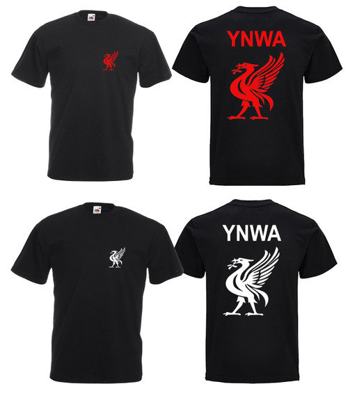 Adults Liverpool Scouser Iconic Liver Bird Symbol YNWA Unisex Black T-Shirt