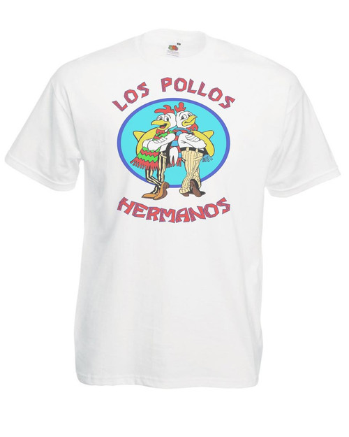 Adults Los Pollos Hermanos Gustavo Fast Food TV Show Unisex White T-Shirt
