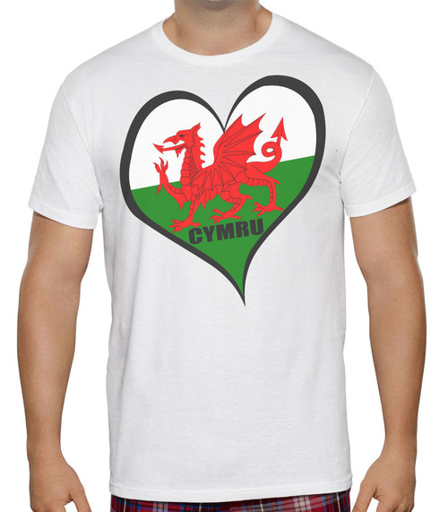 Mens Wales CYMRU Welsh St. Davids Day Dewi Sant Unisex White T-Shirt