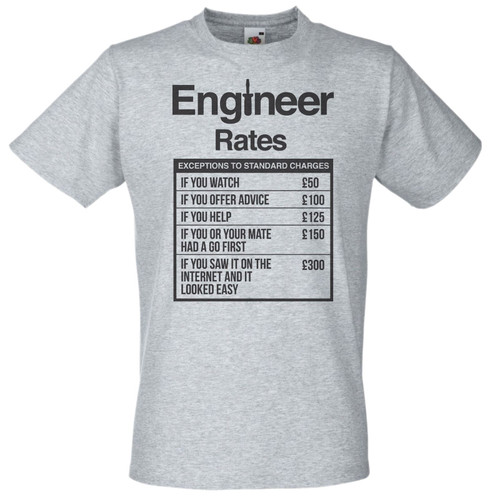 Mens Engineer Rates Student Occupation Funny Profession Unisex Grey T-Shirt Mens Engineer Rates Student Occupation Funny Profession Unisex Grey T-Shirt