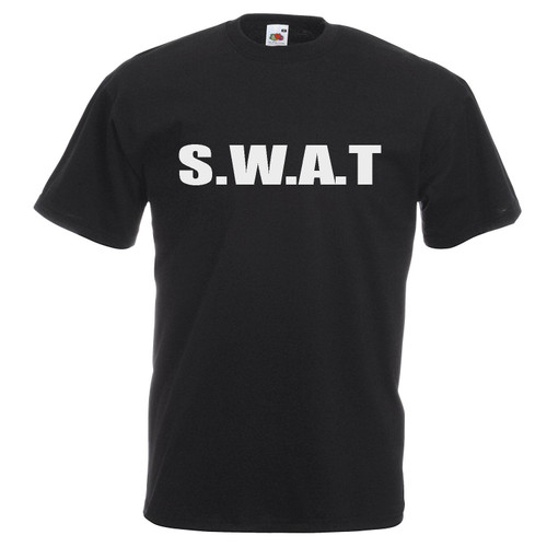 Adults S.W.A.T Police Riot Team Special Forces Squad Unisex Black T-Shirt