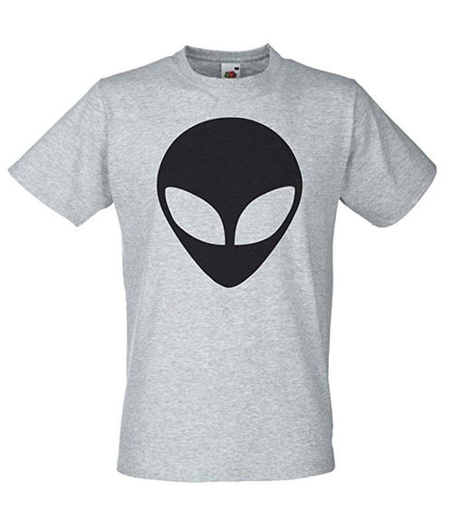 Adults Alien Head Extraterrestrial Martian Outer Space Unisex Grey T-Shirt Adults Alien Head Extraterrestrial Martian Outer Space Unisex Grey T-Shirt