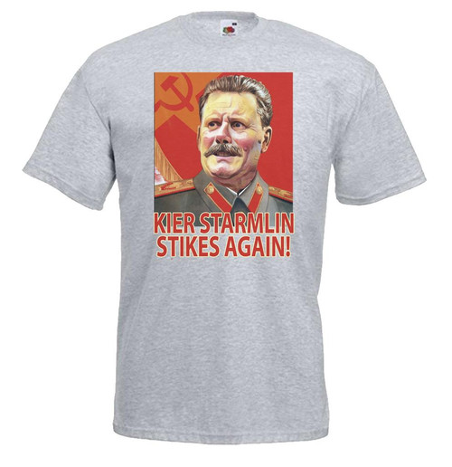 Adults Keir Starmlin Funny Prime Minister Russian Spoof Unisex Grey T-Shirt