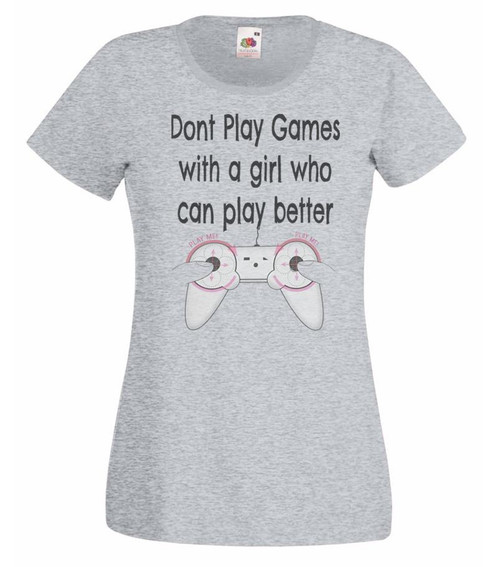 Womens Don't Play Games Wagatha Rooney Celebrity TV Quote Lady Fit Grey T-Shirt
