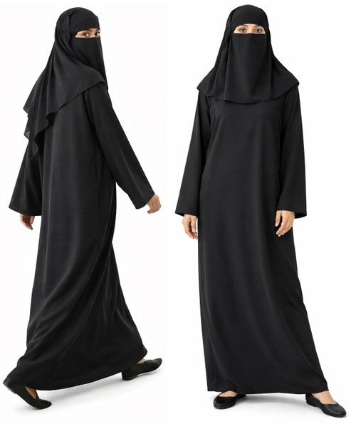 Adults Traditional Burqa Robes & Hood Arabian Arab Muslim Chadri Burka Hijab Fancy Dress Costume [3 Sizes]