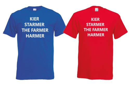 Adults Keir Starmer the Farmer Harmer Funny Prime Minister Joke Unisex T-Shirt