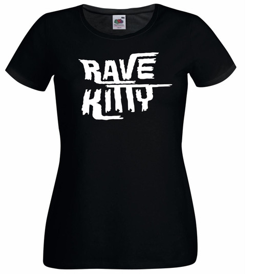 Adults Rave Kitty Clubbing Festival Techno Dance Music Lady Fit Black T-Shirt Adults Rave Kitty Clubbing Festival Techno Dance Music Lady Fit Black T-Shirt
