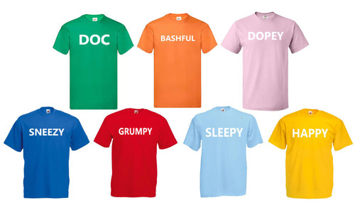 Adults Stag Night Hen Party 7 Fairytale Dwarfs Gnome Unisex T-Shirt