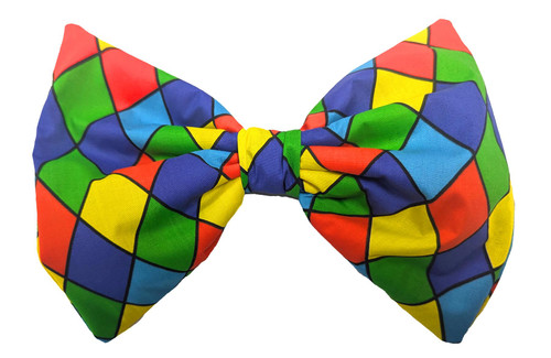 Adults Harlequin Multicoloured Giant Bowtie Clown Circus Big Top Fancy Dress Costume Accessory [One Size]