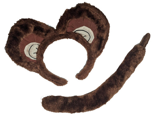 The Dragons Den Monkey Ears on Alice Band & Tail Animal Nature World Book Day Fancy Dress Costume Accessory [One Size]