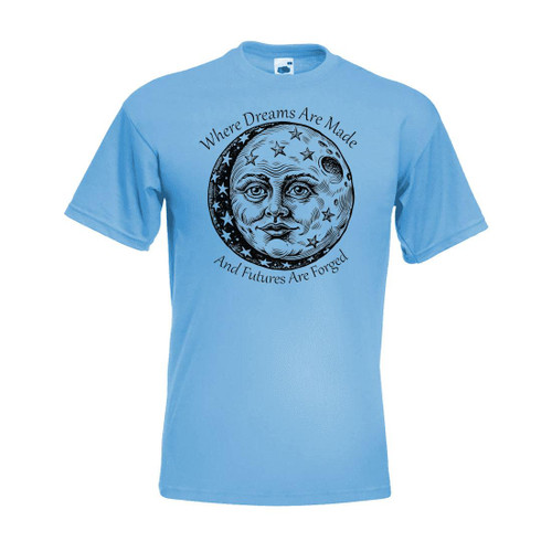 Mens Blue Moon City Where Dreams Are Made Football Supporter Unisex Blue T-Shirt