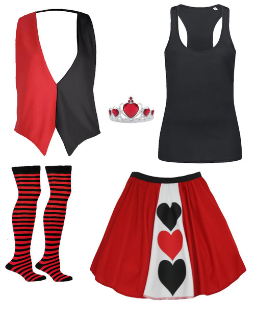 Adults Queen of Hearts World Book Day Movie Fancy Dress Costume Adults Queen of Hearts World Book Day Movie Fancy Dress Costume
