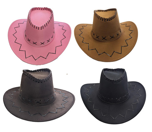 Adults Suedette Cowboy Cowgirl Hat Wild West Western Fancy Dress Costume Accessory Adults Suedette Cowboy Cowgirl Hat Wild West Western Fancy Dress Costume Accessory