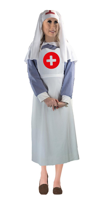 Adults World War 2 WW2 Nurse Medic Historical Fancy Dress Costume