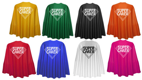 Adults 35" Length Super Carer Superhero Cape Fancy Dress Costume Accessory Adults 35" Length Super Carer Superhero Cape Fancy Dress Costume Accessory