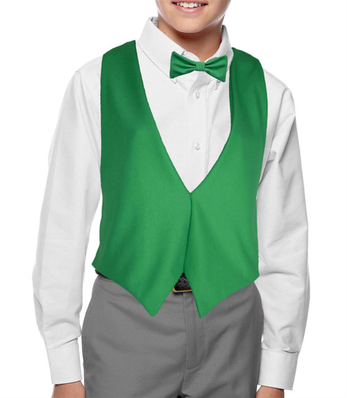 Childs Emerald Green St Patricks Day Ireland Leprechaun Waistcoat & Bowtie Fancy Dress
