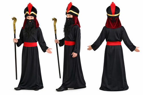 Childs Grand Vizier Jaffar Abanazer Sinister Sorcerer Panto Villain Movie World Book Day Fancy Dress Costume
