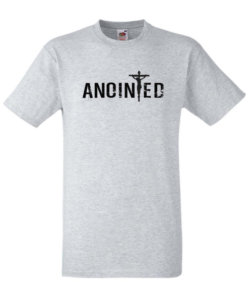 Adults Anointed Jesus Christian Crucifix Religious Cross Unisex Grey T-Shirt