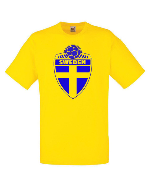 Adults Sweden National Flag Sveriges Flagga Yellow Unisex T-Shirt
