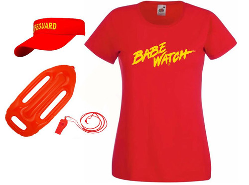 Womens Babe Watch Bachelorette Party Hen Night Life Guard Fancy Dress Womens Babe Watch Bachelorette Party Hen Night Life Guard Fancy Dress