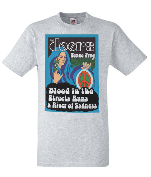 Adults Peace Frog 1970s Rock Music Song Lyrics Unisex Grey T-Shirt