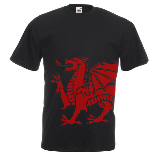 Adults Welsh Dragon Wales Rugby Union Nations Sport Unisex Black T-Shirt Adults Welsh Dragon Wales Rugby Union Nations Sport Unisex Black T-Shirt