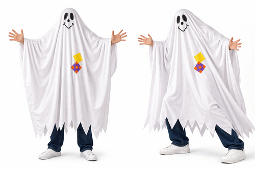 Adults Classic Style Bed Sheet Friendly Ghost Halloween Fancy Dress Costume