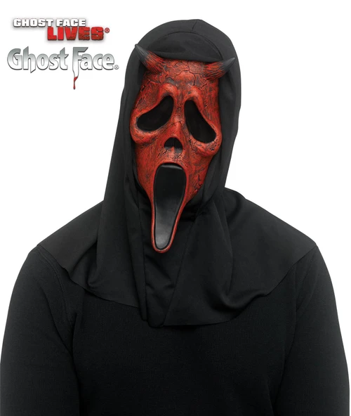 Fun World Ghost Face Scream Aged Devil Mask Halloween Fancy Dress Costume Accessory [One Size]