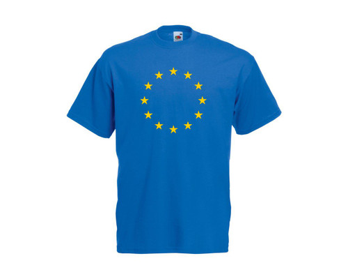 Adults Euro Flag Stars EU Europe European Union Unisex Blue T-Shirt