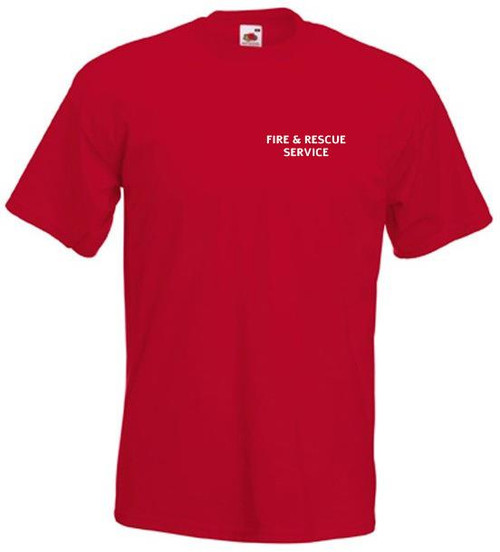 Adults Unisex Red Fire And Rescue Service Tshirt Fancy Dress Costume Accessory