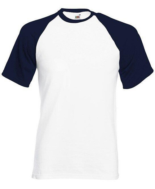 Mens Fruit of the Loom Navy & White Baseball Unisex Classic T-Shirt